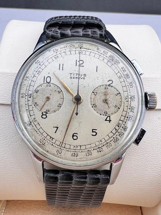 Titus Geneve - Vintage Chronograph Jumbo Size - Zonder, Sieraden, Tassen en Uiterlijk, Horloges | Heren