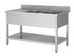 Spoeltafel met bodemschap, demontabel, 200x60x90 cm,, Zakelijke goederen, Horeca | Keukenapparatuur, Verzenden, Nieuw in verpakking