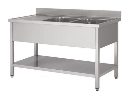 Spoeltafel met bodemschap, demontabel, 200x60x90 cm,, Zakelijke goederen, Horeca | Keukenapparatuur, Nieuw in verpakking, Verzenden