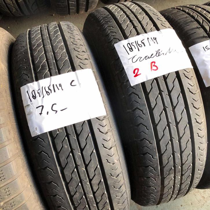 2 x Tracmax 185-65-14 C C Zomerbanden 7,5mm, Auto-onderdelen, Banden en Velgen, 14 inch, Zomerbanden, 185 mm, Bestelwagen, Gebruikt