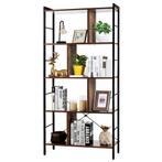 5 Tier Boekenkast Metalen Frame Boekenkast Staand Hout 74 x, Huis en Inrichting, Kasten | Boekenkasten, Nieuw, Verzenden