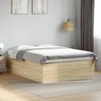 vidaXL Bedframe bewerkt hout sonoma eikenkleurig 140x200 cm, Bruin, Verzenden, 140 cm, 200 cm