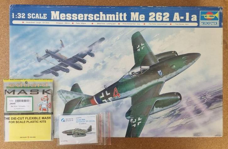 Trumpeter 02235 Messerschmitt Me 262 A-1a 1:32 + mask &, Hobby en Vrije tijd, Modelbouw | Vliegtuigen en Helikopters, Verzenden