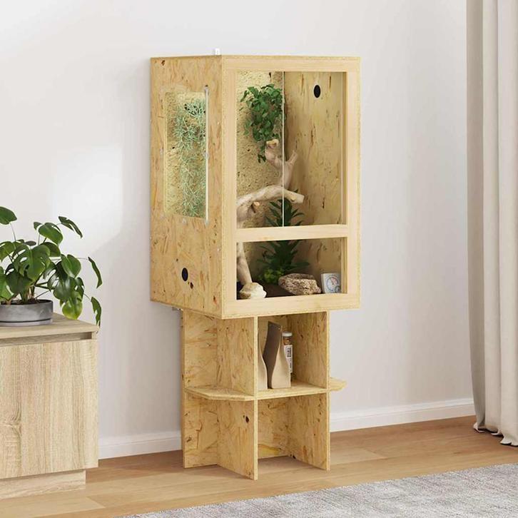 vidaXL Terrarium Bruin 50 x 50 x 130 cm OSB, Dieren en Toebehoren, Overige Dieren-accessoires, Nieuw, Verzenden