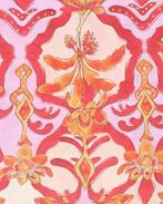 Viscose/Polyester Floral Oranje, Hobby en Vrije tijd, Stoffen en Lappen, Nieuw, Oranje