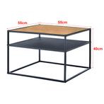 [en.casa] Salontafel Quinisut 40x55x55 cm houtkleurig en zwa, Huis en Inrichting, Tafels | Bijzettafels, Verzenden, Nieuw