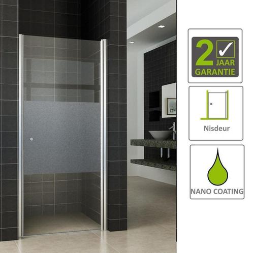 BWS Nisdeur met Middenband 100x200cm 8mm NANO Coating Rechts, Doe-het-zelf en Verbouw, Sanitair, Douche, Nieuw, Chroom, Ophalen of Verzenden