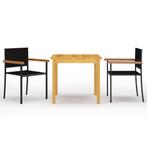 vidaXL 3-delige Tuinset zwart, Tuin en Terras, Tuinsets en Loungesets, 2 zitplaatsen, Nieuw, Tuinset, Verzenden