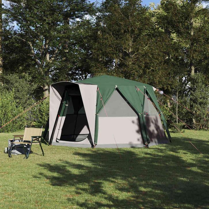 vidaXL Huisje Tent met dak met opslag Groen 425 x 396 x 222, Caravans en Kamperen, Tenten, Nieuw, Verzenden