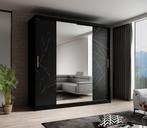 Kledingkast marmer zwart 200x62x200 schuifdeuren met spiegel, Nieuw, Modern, 50 tot 75 cm, 200 cm of meer