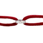 Satijnen vintage armband met witgouden schakel met diamant, Sieraden, Tassen en Uiterlijk, Armbanden, Ophalen of Verzenden, Nieuw