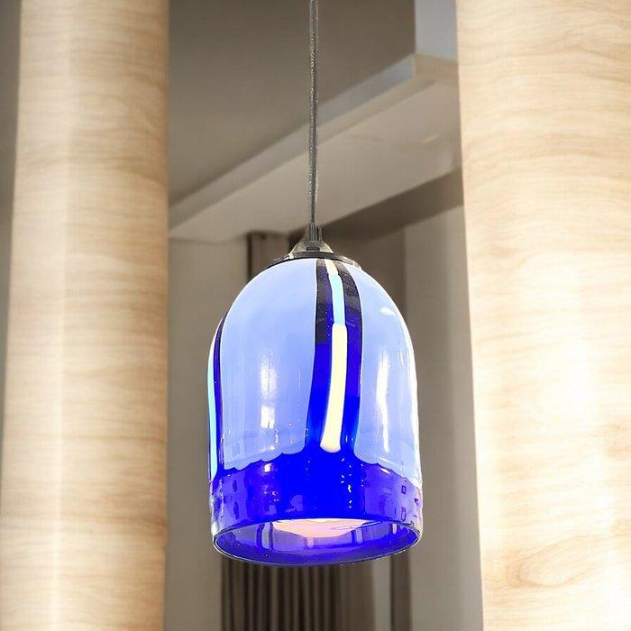 Filippo Maso - Plafondlamp - Blauwe lamp met gekleurde, Antiek en Kunst, Antiek | Lampen