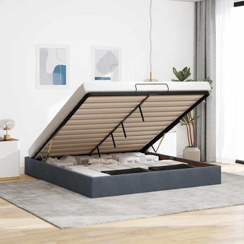 vidaXL Ottoman bedframe zonder matras 160x200 cm fluweel, Huis en Inrichting, Slaapkamer | Bedden, 160 cm, 200 cm, Grijs, Tweepersoons