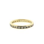 Gouden alliance ring met zirconia, Sieraden, Tassen en Uiterlijk, Ringen, Gebruikt, Overige kleuren, Ophalen of Verzenden, 17 tot 18