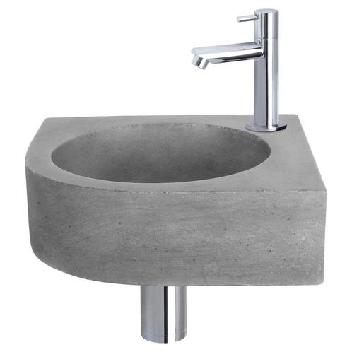 Fonteinset Differnz Cleo 31.5x31.5x10 cm Beton Donker Grijs, Doe-het-zelf en Verbouw, Sanitair, Overige typen, Nieuw, Chroom, Ophalen of Verzenden