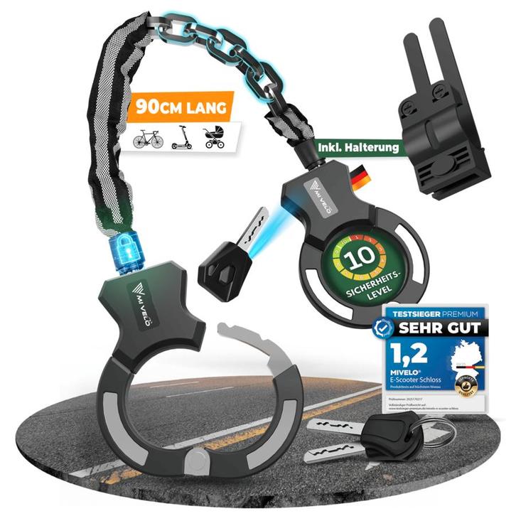 2dekans | MIVELO Handboeienslot voor e-scooters & fietsen -, Fietsen en Brommers, Fietsaccessoires | Overige Fietsaccessoires