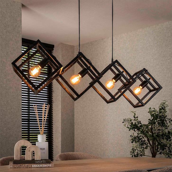 *WOONWINKEL* Eettafel Lamp Kubus Metaal, Huis en Inrichting, Lampen | Hanglampen, Nieuw, Verzenden