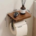 Moderne Toiletpapierhouder met Walnoot Houten Plateau, Verzenden, Nieuw