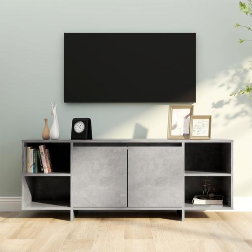 vidaXL Tv-meubel 130x35x50 cm bewerkt hout betongrijs, Huis en Inrichting, Kasten | Televisiemeubels, 25 tot 50 cm, Nieuw, Overige houtsoorten