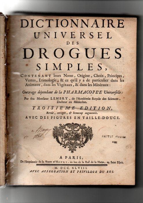 Nicolas Lemery - Dictionnaire universel des drogues simples, Antiek en Kunst, Antiek | Boeken en Bijbels