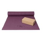 Basispakket yogamat en blok - donkerpaars, Sport en Fitness, Overige Sport en Fitness, Verzenden, Nieuw