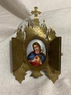 Altaar - Porselein, Bronze/Laiton - 1850-1900 - Triptyque De, Antiek en Kunst