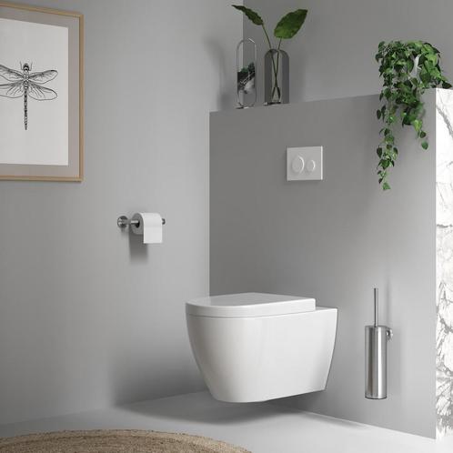 Toiletborstelset Brauer Brushed Wandmontage met PVD coating, Doe-het-zelf en Verbouw, Sanitair, Ophalen of Verzenden