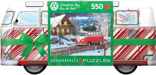 VW Christmas Bus Tin Puzzel (550 stukjes) | Eurographics -, Hobby en Vrije tijd, Denksport en Puzzels, Nieuw, Verzenden
