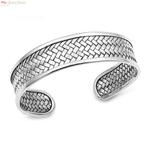Zilveren design vlecht klemarmband 15 mm breed, Sieraden, Tassen en Uiterlijk, Armbanden, Verzenden, Nieuw, Zilver