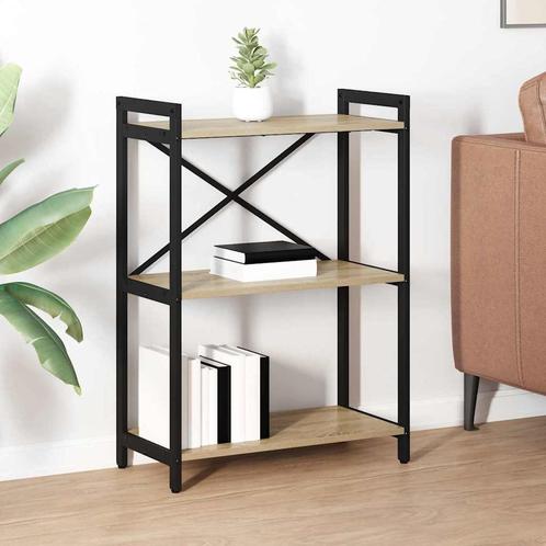 vidaXL Boekenkast Sonoma eiken 60 x 30 x 83 cm Bewerkt hout, Huis en Inrichting, Kasten | Boekenkasten, Nieuw, Minder dan 50 cm