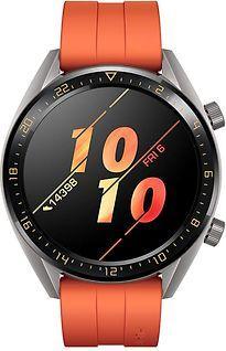 Huawei Watch GT 46,5 mm grijs met siliconenarmband oranje, Telecommunicatie, Overige Telecommunicatie, Zo goed als nieuw, Verzenden