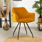 WEG IS WEG! Eetkamerstoel luxury velvet okergeel