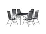 Veiling - Aluminium tuinset - Milano - 7-delig - Zilver / gr, Tuin en Terras, Tuinsets en Loungesets, Nieuw