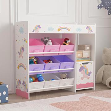 Kinderkast Søndreland open kast 80x90x29,5 cm eenhoornmotief beschikbaar voor biedingen