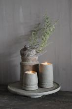 Stenen kandelaar Organic grey 15 cm, Huis en Inrichting, Woonaccessoires | Kandelaars en Kaarsen, Ophalen of Verzenden, Nieuw