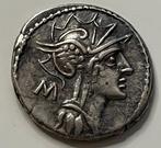 . Romeinse Republiek D. Silanus L. f., 91 v.Chr.. Denarius