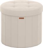 Songmics - ronde poef - diameter 46 cm - hocker - ottoman -, Huis en Inrichting, Stoelen, Verzenden, Nieuw