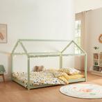 [en.casa] Kinderbed Cerro huisbed met bedbodem 140x200 cm mi, Verzenden, Nieuw