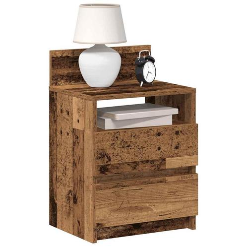vidaXL Nachtkastjes 2 st met 2 lades 40x33x60 cm oud, Huis en Inrichting, Slaapkamer | Nachtkastjes, Nieuw, Hout, Verzenden