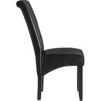 Eetkamerstoel, ergonomisch, massief hardhout - zwart, Set va, Huis en Inrichting, Stoelen, Verzenden, Nieuw