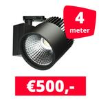 LED Railverlichting Concentra Zwart 3000K 4 spots + 4M rails, Ophalen of Verzenden