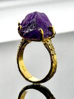 Amethist - Zilver - Ring - Ruwe elegantie