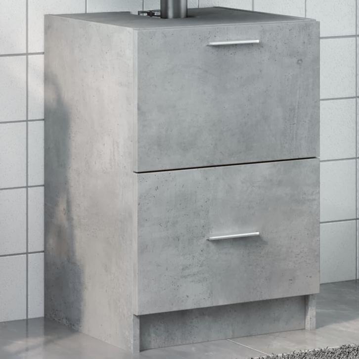 vidaXL Wastafelkast 40x37x59 cm bewerkt hout betongrijs, Huis en Inrichting, Badkamer | Badkamermeubels, Nieuw, Minder dan 100 cm
