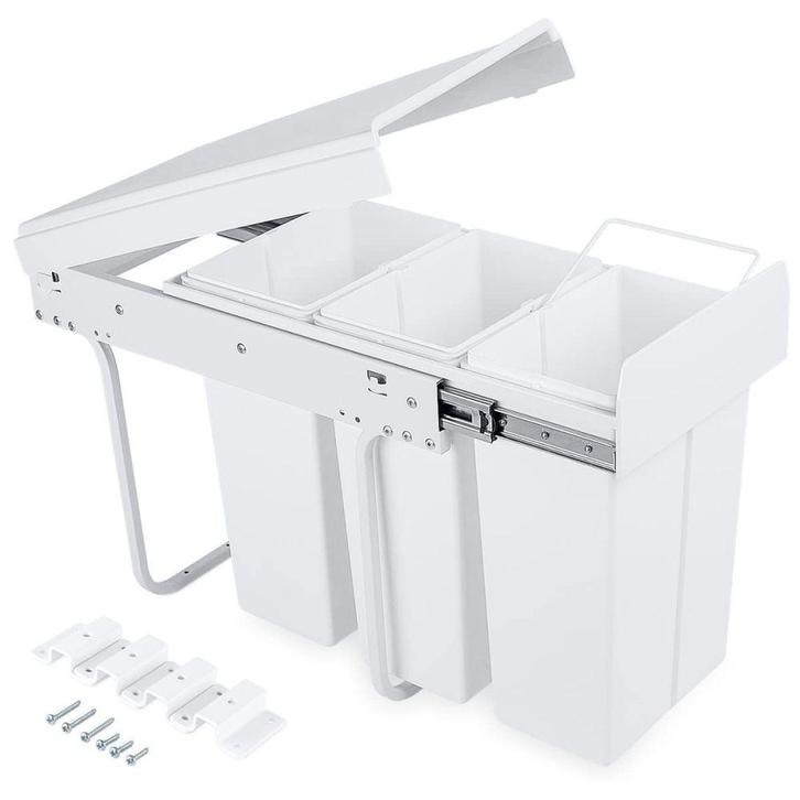 4goodz Trio Inbouw prullenbak afvalscheiding 26 cm - 3x 10, Huis en Inrichting, Woonaccessoires | Prullenbakken, Nieuw, Verzenden