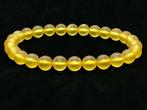Geel natuurlijk Baltisch amber armband met ronde kralen -, Nieuw