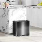 Prullenbak Met 3 X 20 L Vakken, Deodorant-deksel, Vingerafdr, Verzenden, Nieuw