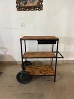 Trolley - Staal, Verguld hout