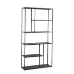 [en.casa] Boekenkast Vehmaa schap staal 188x90x30 cm zwart m, Huis en Inrichting, Kasten | Boekenkasten, Verzenden, Nieuw