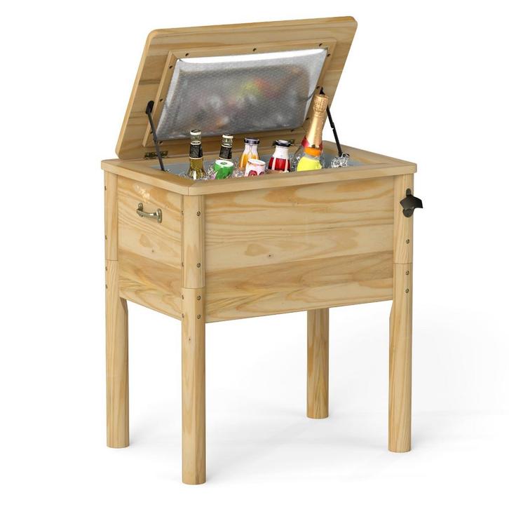 LIVSK Terraskoeler 51 L - 3-laags Isolatie - Flesopener - Af, Caravans en Kamperen, Koelboxen, Nieuw, Verzenden