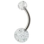 Fako Bijoux - Navelpiercing - Acryl & RVS - Glitter - Wit, Verzenden, Nieuw